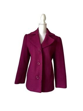 Chadwicks Raspberry Magenta Boiled Wool Blend Jacket Coat Women’s Size 8 Lined